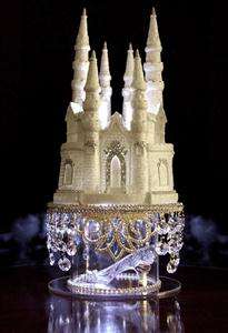   Cinderella Castle Swarovski Crystal Wedding Cake Topper with Slipper