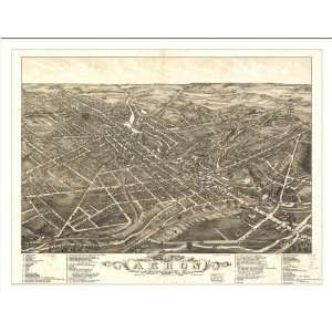  Historic Akron 2), Ohio, c. 1882 (M) Panoramic Map Poster 