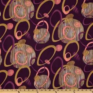  44 Wide Oxygen Large Circles Dark Purple Fabric By The 