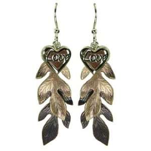 Jody Coyote Love Silver Purple Leaves Earrings QM719