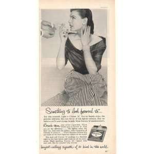   1951 Craven A Cigarette Lady Smoking Print Ad (15878)