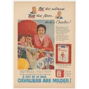   1954 Cavalier Cigarette Milder Lady Smoking Print Ad
