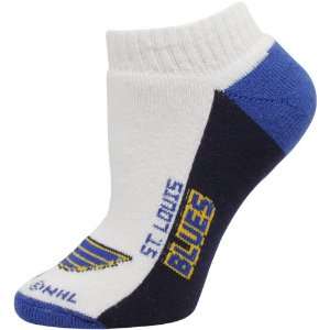  NHL St. Louis Blues White Color Block Ankle Socks Sports 
