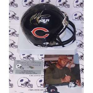  Mike Singletary   Autographed Chicago Bears NFL Mini 