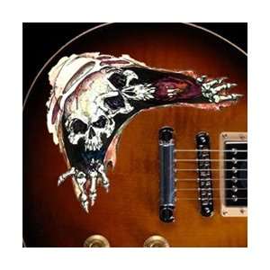    Strattoos Stereo Skull Electric Guitar Tattoo Musical Instruments