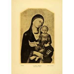  1931 Collotype Lippo Memmi Madonna Christ Trecento Latin 