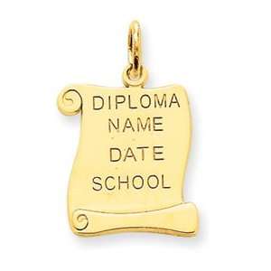  14k Gold Diploma Charm Jewelry