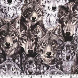  45 Wide Wolf Pack Grey Fabric By The Yard Arts, Crafts 