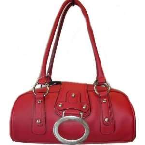  Classically Inspired Red Soft Leatherette Small Shoulder 