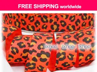 5y 7/8 Leopard Spot (9 Colors U PICK) Grosgrain Ribbon 7100/98 2222 