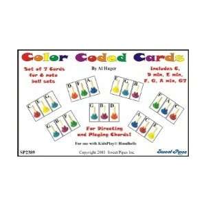  Set of 7 Color Coded Cards for 8 Note Handbells 