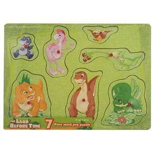  Land Before Time 7 Piece Wood Peg Puzzle [Yellow]