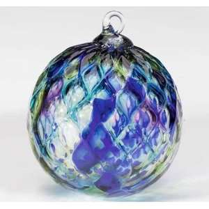  Glass Eye Studio Hand Blown Blue Modia Glass Ornament 