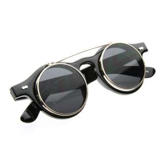   Steampunk Costume Round Circle Flip Up Clear Lens Glasses 2950  