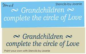 Primitive STENCIL Grandchildren Circle Love Family Home  