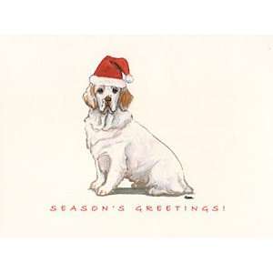Clumber Spaniel in Santa Hat Boxed Christmas Notecards