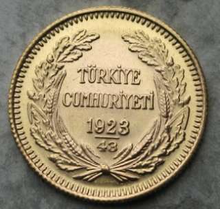 turkey circulated uncirculated uncirculated material gold vintage coin 