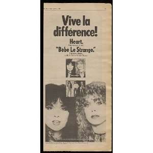  1980 Heart Bebe Le Strange Album Promo Print Ad (Music 
