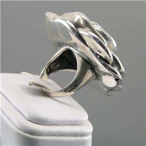 LARGE STERLING SILVER ROSE RING FOR SPRING BEAUTIFUL  