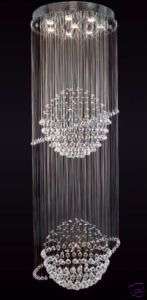 LIGHT LARGE INCREDIBLE SILVER MODERN CRYSTAL BALL CHANDELIER  