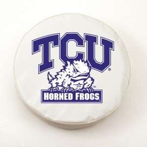  Texas Christian Horned Frogs White Tire Cover, Small 