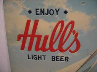   HULLS LIGHT BEERCOOLING REFRESHING CARDBOARD AD, NEW HAVEN  