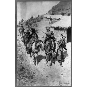 Contact,outposts,soldiers,horseback,returning,battle,Frederic 