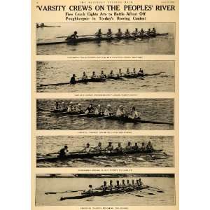  1908 Print Saturday Evening College Rowing Team Racing 