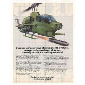  1985 Bell AH 1T+ SuperCobra Helicopter Print Ad