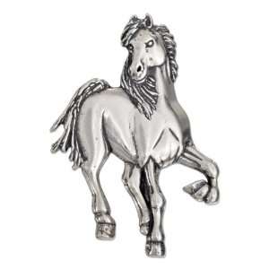  Sterling Silver High Polish Prancing Horse Pin Pendant 