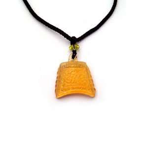  Liuli Bell of Prosperity Glass Pendant Necklace 