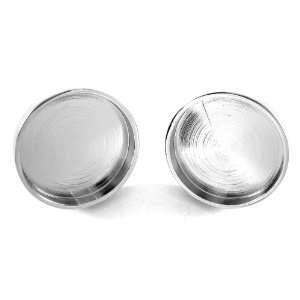   Silver Round Recessed Cufflink Backs Setting 22mm Pad DIY Findings