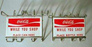 Pair of Rare White Coca Cola Shopping Cart Holders  