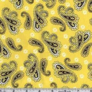   Mellow Yellow Paisley Yellow Fabric By The Yard Arts, Crafts & Sewing