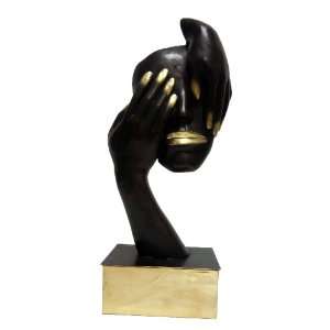   Bronze Hands and Face Sightless Hand Crafted Sculpture