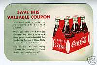 1950s Coupon for Carton of Coca Cola Graphics  