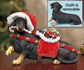 DACHSHUND DOG FIGURINE WITH CHRISTMAS HOLIDAY ACCESSORIES  
