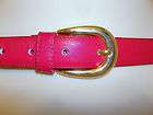 COLLECTIF Red Leather Belt with gold tone buckle Size M