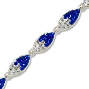 Ashley Arthur .925 Silver Sapphire Crystal Marquise Bracelet. Made 