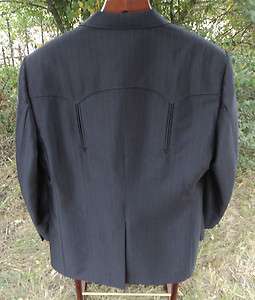 VTG Circle S Western Shiny Sharkskin Cowboy Gangster Suit Jacket 