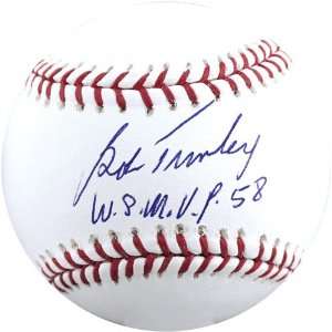  Bob Turley Autographed Baseball with WS MVP 58 Inscription 