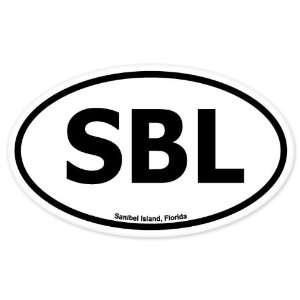  Sanibel Island Travel Oval SBL car bumper sticker 5 x 3 