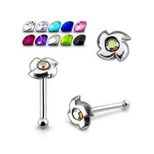  Jeweled Swestic Symbol Ball End Nose Pin Jewelry
