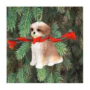  Shih Tzu Puppy Cut Miniature Dog Ornament   Brown & White 