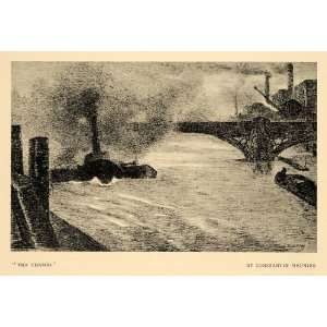  1900 Print Artist Constantin Meunier River Thames Smog 
