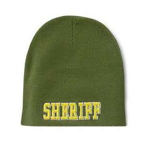  SHERIFF Short Olive Beanie Cap 