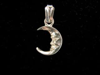 Sterling Silver Crescent Moon Face charm SEZGIN 925  