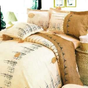 New   Blancho Bedding   [Golden Autumn] 100% Cotton 4PC Duvet Cover 