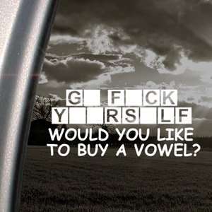  Buy A Vowel Decal Funny Car Truck Window Sticker 
