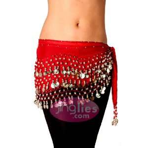  Dark Red Belly dancing skirt in silver coins Everything 